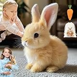 Hüpfendes Kaninchen Spielzeug, My Realistic Bunny Toy, Interaktives Elektronisches Haustier - Springender, zuckender und mit den Ohren wackelnder Hase, Realistisches Hasen-Spielzeug für Kinder
