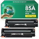 GREENSKY 85A CE285A Toner Kompatibel für HP 85A Toner für HP Laserjet Pro P1102W P1102 M1212NF M1132MFP M1132 M1212 M1217NF M1130 M1134 P1109 P1106 M1210 M1210MFP (Schwarz, 2er-Pack)