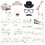 COLOFALLA Hochzeit Foto Booth mit Stäbchen auf Französisch Foto Accessoires Foto Requisiten Hochzeit Deko Party