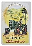 LUCKYLINDE geprägtes Blechschild FENDT Dieselross, Traktor, Werkstatt Deko, Retro Werbeschild, 30 x 20 cm