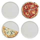 KHG 4er Set Pizzateller, extra groß mit 30cm Durchmesser in weiß, perfekt für Gastro und Zuhause, hochwertiges Porzellan, Spühlmaschinengeeignet & perfekt Stapelbar im zeitlosem Design