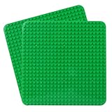 große Platte Kompatibel mit Lego Duplo, 38 x 38cm grundplatte, Konstruktionsspielzeug für Mädchen und Jungen (2PCS, Grün,Grün)