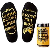 Bier Socken Herren, Bier Geschenk für Männer, WENN DU DAS LESEN KANNST BRING MIR BIER, lustige Socken als Geburtstagsgeschenk,Vatertagsgeschenk für Bierliebhaber (Schwarz, 37-44)