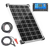 20W 12V Solarpanel Kit Batterieladegerät für 10A PWM Laderegler + Verlängerungskabel
