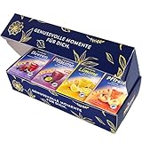 Meßmer Tee Geschenkbox Around the World | 4 Sorten Früchtetee à 20 Beutel | Italienische Limone, Französische Pflaume, Nordische Beere, Toskanischer Pfirsich