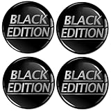 SkinoEu 4 x 60 mm Aufkleber für Radkappen Nabenkappen Nabendeckel Radnabendeckel Rad-Aufkleber Black Edition A 2960