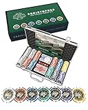 Bullets Playing Cards | Pokerkoffer Deluxe „Christopher“ mit 300 Plastik Pokerchips 12g | Pokerset mit Karten, Würfeln, Dealer Button & Regeln für Texas Holdem