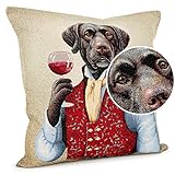 ANRO Kissenbezug Dekokissen Kissen Sofakissen Kissenbezüge Kissenhülle Gobelin Labrador 45x45cm ohne Füllung