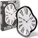 MIJOMA Wanduhr Melting Time Uhr – surrealistisches Design, Glas, 22x33 cm – kreative Wanduhr im Dalí-Stil, leise Quarzuhr für Wohnzimmer, Büro & kreative Räume