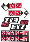 Aufkleber-Set 6-Teilig passend für MZ ETZ 250 Tank Seitendeckel Gabel von BJ-Handel