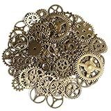 50g Steampunk Zahnräder Set, Vintage Metall Anhänger für Schmuck Basteln & Deko, Handwerk Zubehör.