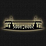 Namofactur LED Dortmund Fanartikel Geschenke - Fußball Stadion Silhouette Wanddeko - Batteriebetrieb