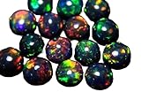 6MM Black Ethiopian Opal, 1Pcs Cabochon Rare Quality Black Ethiopian Opal, 1Pcs ROUND Cabochon Ethiopian Opal Cabochon Natural welo opal multi fire opal loose Gemstone For Jewelry Making