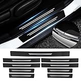 FT Funtor Carbonfaser Gemusterter Auto Einstiegsleisten Schutz, Türschweller Aufkleber,Universal Autotür Schutz,Carbon-Faser-StoßStangen Anti-Scratch,Geeignet für Alle Fahrzeuge (9Pcs)