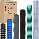 Saugschlauch Spiralschlauch Pumpenschlauch Förderschlauch Wasserschlauch Druckschlauch Poolschlauch - Made in Germany (30 mm - Meterware, Saugschlauch - Grau)