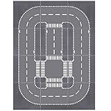 Lekebaby 12 Platten-Set Stadt Strassen Grundplatte, 25.5 * 25.5cm Straßenplatten 100% Kompatibel mit Meisten Marken, 4 Kurve/ 4 T-Kreuzung/ 3 Gerade/1 Kreuzung