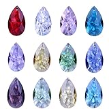 H&D HYALINE & DORA 38 mm Kristall Sonnenfänger Glas bunten facettierten Kronleuchter Prismen hängenden Tropfen Lampe Teile, 12 Stück