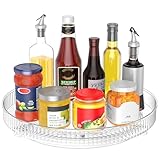Drucilla Drehteller Kühlschrank Organizer, 24cm Drehteller Küche Organizer, 360° Drehplatte Kühlschrank, Drehbares Gewürzregal für Gewürzen, Flaschen
