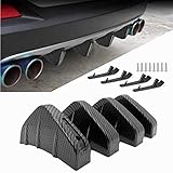 4 Stück Auto Universal Heckspoiler Heckstoßstange Kohlefaser Spoiler Hinten Diffusor Stoßstange Schützen Abdeckung Haifischflosse