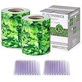 Electronicx PVC Sichtschutzstreifen Buchsbaum | Sichtschutz Zaunfolie Doppelstabmatten | 70m (2x35m) x 19 cm | 450g/m² | UV-beständig, Blickdicht, inkl. 40 Befestigungsclips für Gartenzaun