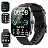 Smartwatch Damen Herren, 1.91'' Zoll HD Smart Watch mit Bluetooth Anrufe, Fitness Tracker Schrittzähler mit 110+ Sportmodi, Schlafmonitor SpO2 Herzfrequenz, IP68 Wasserdicht Fitnessuhr für Android iOS