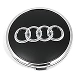 Audi 8W0601170B Radzierkappe (1 Stück) Nabenkappe Radnabenkappe Nabendeckel Felgendeckel Alufelgen, schwarz matt
