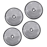 4 Stück Rückstrahler Weiss rund Anhänger Katzenauge Reflektor LKW Wohnwagen PKW