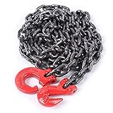 Kettengehänge Anschlagkette 1 Strang - Krangehänge aus 8mm Legierter Stahl Krankette Hohe Festigkeit Forstkette Schleifkette (3m)