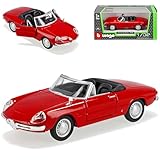 alles-meine.de GmbH Alfa Romeo Spider Duetto Cabrio Rot 1. Generation 1966-1969 1/32 Burago Modell Auto mit individiuellem Wunschkennzeichen