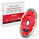 KSP-Tec®│Trennscheibe 125mm für Stein, Beton, Mauerwerk│Flexscheibe für Winkelschleifer und Flex 125 mm (125mm, Diamant Trennscheibe)