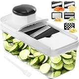 5 in 1 Mandoline Gemüsehobel Gemüsereibe - Gurkenhobel Dünne Scheiben - Reibe für Gemüse - Hobel Gemüse - Mehrzweck Gemüseschneider - Küchen Gadgets