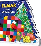Elmar: Elmar feiert Weihnachten: Auffällig gestaltetes Pappbilderbuch