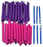 40 Stück - Lockenwickler Curler über Nacht für Damen und Frauen von Zuhause ohne Hitze (Lila/Pink) inkl. Reisetasche!