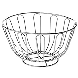 Premier Housewares Runder Obstkorb aus Drahtgeflecht, 24 cm, Chrom, chromdraht, Silber, 24x24x12