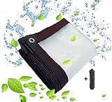 Transparente Plane Mit Ösen,Plane Wasserdicht Transparent,Durchsichtige,Wasserdicht Abdeckplane Durchsichtig Für Außenbereich Gartenmöbel Planen Für Draußen Zelt klarsichtplane Planen Garten,2x1m