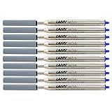 LAMY Kugelschreiberminen M 16 Großraummine Metall dokumentenecht, Strichstärke M, blau, 10er Spar-Pack