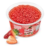 INSPIRE FOOD Bubble Tea Perlen Erdbeere für Bubble Tea | Popping boba Perlen, Tapioka Fruchtperlen und Boba Perlen - 100% vegan und glutenfrei, ohne künstliche Farbstoff, 450g