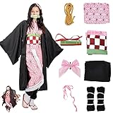 Pianocean Nezuko Kostüme, Nezuko und Kimono Cosplay, Anime Kostüme, Halloween Kostüme Nezuko Erwachsene Halloween Karneval Party Kostüme