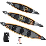 Aqua Marina Kajak aufblasbar im Set für 2 Personen Tomahawk AIR-K 14‘5“ Paddelboot Kanu mit Sitzen, Pumpe, Rucksack 440 x 78 cm