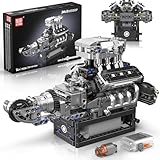 Mould King 10206 Technik V8 Motor Bausatz Kit,737 Teile+ MOC Konstruktionsspielzeug Klemmbausteine für Erwachsene