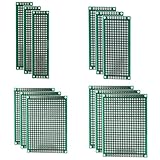 Heevhas Universalplatine doppelseitige Leiterplatten Universelle Leiterplatte Lochrasterplatine Lochrasterplatte PCB 2x8 3x7 4x6 5x7cm Prototyp Kits PCB Board (Jede Größe 3 Stück, insgesamt 12 Stück)