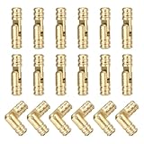 QUARKZMAN 18 Stück Unsichtbare Messingfass-Scharniere, 19x5mm Verdeckte Scharniere, Faltbare Stütz-Zylindrische Fass-Scharniere für DIY Schmuckkästchen Schranktür Fass-Scharniere, Kupfer