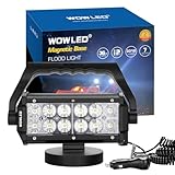 WOWLED Magnetic Mount LED-Arbeitsleuchte, Super Bright 36W Portable 7 Zoll LED-Arbeitsleuchte Flut Scheinwerfer für Camping Auto SUV Boot Bar LKW Fahrlicht Nebelscheinwerfer 4x4