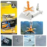 Randalfy Windschutzscheiben-Reparatur-Set für Autos, DIY, mit Druckspritzen für Auto-Glas, Risse, Zielscheibe, in Sternform und Risse in Halbmondform