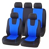 GDUTBC Auto Sitzbezüge Sets für Land Rover Defender 110 L633 2020-2025, 5 Sitzer Allwetter Rutschfester Atmungsaktiver Vorne Hinten Schonbezüge, Auto Innenraum Zubehör,C Blue