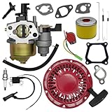 Strongthium GX 160 GX 200 Vergaser Ersatzteile Satz für Honda GX120 GX140 Loncin 196cc 168f G200f inkl. Vergaser + Starter + Zündspule + Luftfilter + Zündkerze + Drosselklappenfedern + Dichtungen