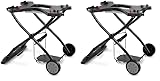 Weber Rollwagen, klappbar für Q1000- und Q2000-Serie, komfortable Grillhöhe, Stabiler Stand, mit Zwei Rädern - Schwarz (6557) (Packung mit 2)
