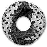 Soul-Cats kuschelig weicher Loopschal mit Sternen und Fell in Hell-grau