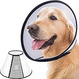 SUQ Haustier Kegel Einstellbar Halskrause, Halskrause für Haustiere, Haustiere Kunststoff Elisabethanischer Kragen Schutzkragen, Anti-Beißen Lecken Sicherheit Halsabdeckung (45-50cm, 100 Pfund+)