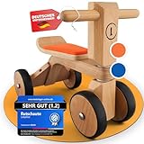 LOOPILOO Kinder Laufrad ab 1 Jahr bis 15kg [Farbe Orange] [Spielzeug aus FSC® Holz] [Indoor & Outdoor] [Geschenk Baby Jungs & Mädchen] Rutschauto Lauflernrad Kids Toys - Ihr Kind jetzt fördern!